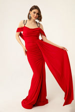 Women'S Stone Hanger Tail Long Evening Dress