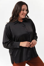 Woman Big Size Satin Shirt