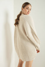 Woman Oversize Striped Knitwear Cardigan