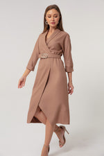 Midi Dress With Female Cruiser Collar