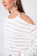 Women'S Silvery Knit Blouse