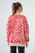 Female Zigzag Pattern Knitwear Cardigan