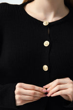 Woman Gold Buttoned Homeland Cardigan