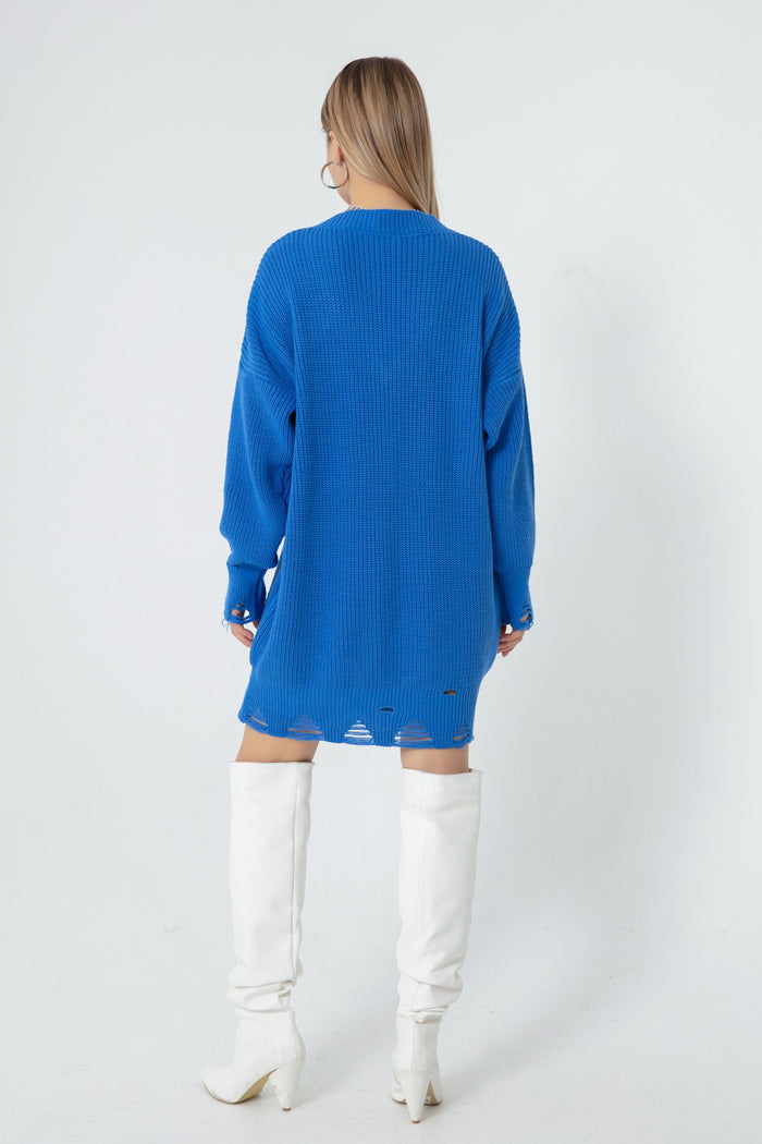 Woman V -Neck Knitwear Dress