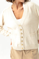 Women'S Gold Button Knitwear Cardigan