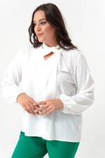 Women'S Scarf Binding Big Size Blouse