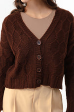 Women'S Knitting Detailed Shredon Knitwear Cardigan