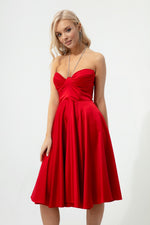 Female Stone Hanger Clash Cut Mini Evening Dress