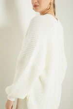 Woman Oversize Striped Knitwear Cardigan