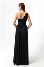 Woman One Shoulder Slip Long Evening Dress