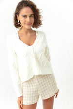 Women'S Knitting Detailed Shredon Knitwear Cardigan