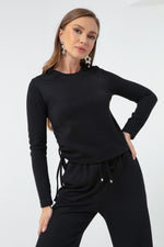 Women'S Side Connecting Knitted Blouse