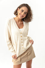 Women'S Gold Button Knitwear Cardigan