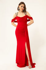 Women'S Stone Hanger Tail Long Evening Dress