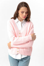 Women'S Gold Button Knitwear Cardigan