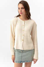 Woman Gold Buttoned Homeland Cardigan