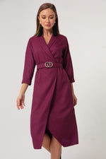 Midi Dress With Female Cruiser Collar