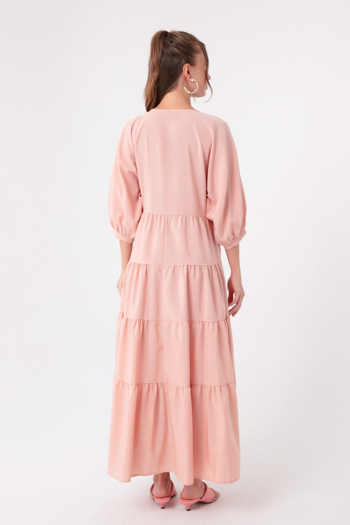 Woman V -Neck Long Dress