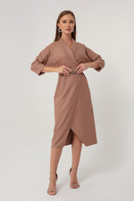 Midi Dress With Female Cruiser Collar