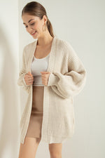 Woman Oversize Striped Knitwear Cardigan