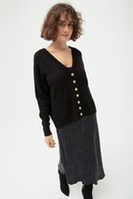 Women'S Gold Button Knitwear Cardigan