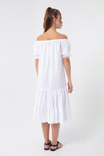 Female Madonna Collar Midi Dress