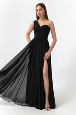 Woman One Shoulder Slip Long Evening Dress