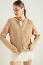 Woman Gold Buttoned Homeland Cardigan