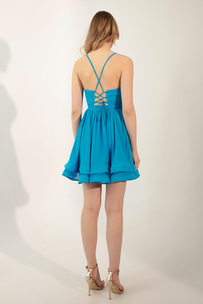 Woman Hanger Mini Evening Dress
