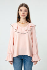 Female Collar And Arms Flywheel Blouse