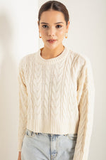 Female Bicycle Collar Braided Knitwear Sweater