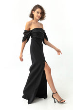 Female Princess Arm Organze Long Evening Dress