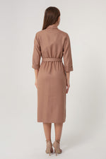 Midi Dress With Female Cruiser Collar