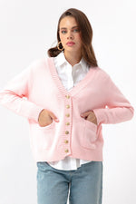 Women'S Gold Button Knitwear Cardigan