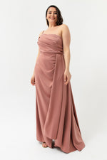 Woman One Shoulder Big Size Satin Evening Dresses & Graduation Dress