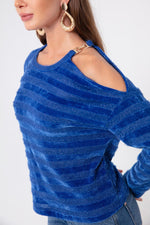 Women'S Silvery Knit Blouse