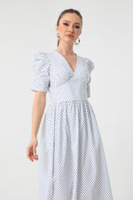 Female Polka Dot Patterned Midi Dress