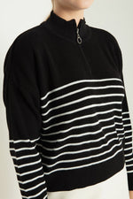 Women Zipper Long Sleeve Knitwear Sweater