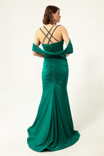 Women'S Stone Hanger Tail Long Evening Dress