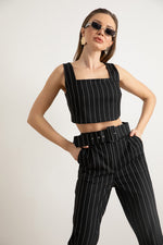 Female Striped Crop Blouse