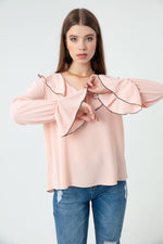 Female Collar And Arms Flywheel Blouse