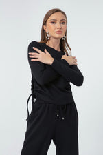 Women'S Side Connecting Knitted Blouse