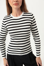 Female Striped Wick Lycra Knitwear Sweater