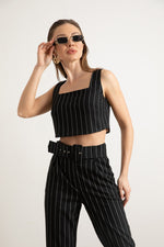 Female Striped Crop Blouse