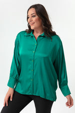 Woman Big Size Satin Shirt