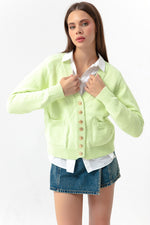 Women'S Gold Button Knitwear Cardigan