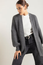 Woman Oversize Striped Knitwear Cardigan