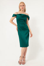 Midi Evening Dress With Women Stone Hanger