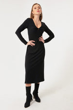 Woman Midi Knitting Dress