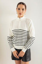 Women Zipper Long Sleeve Knitwear Sweater